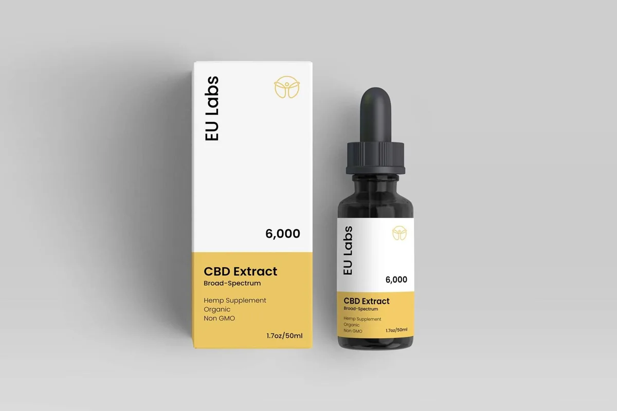 6000mg broad-spectrum CBD oil bottle and box — CBD Oil Newcastle